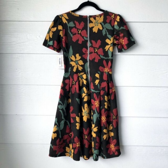 LULAROE Amelia XS Fall Leaves Print Dress NWT - Picture 7 of 9